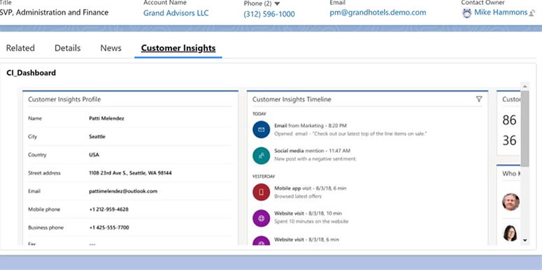 Unified Advisor and Client Profiles Customer Insights Data in Salesforce Image