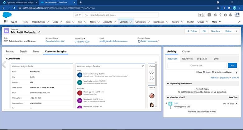 Unified Advisor and Client Profiles Customer Insights Salesforce Contact Image