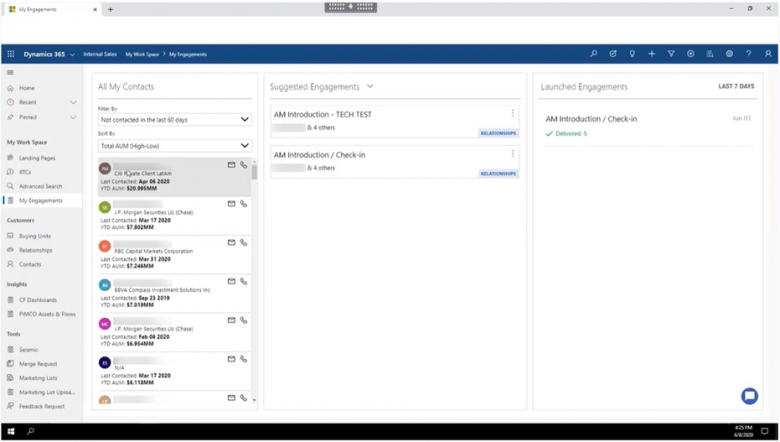 Client Engagement Hub was built with Power Apps for Intermediary Advisory Next Best Action